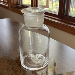 Vintage Pharmacy Glass Jar Spices Lidded Jar Art Deco